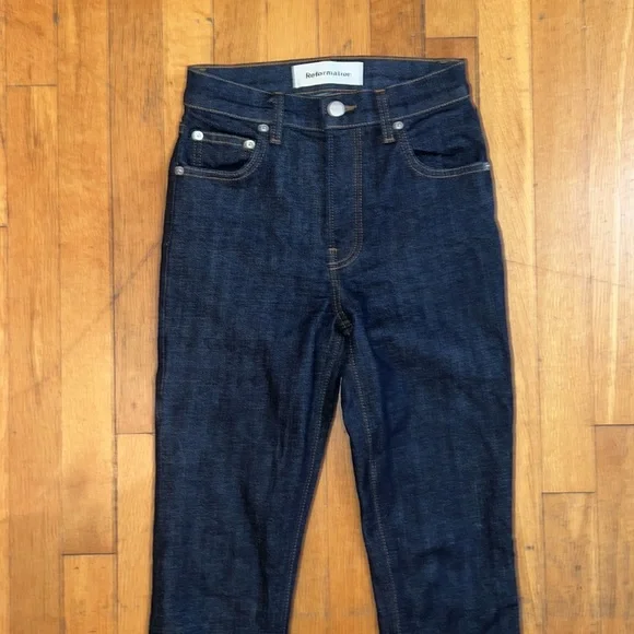 Reformation High & Slim Hayes Blue Skinny Jeans, size 23 - Picture 4 of 10